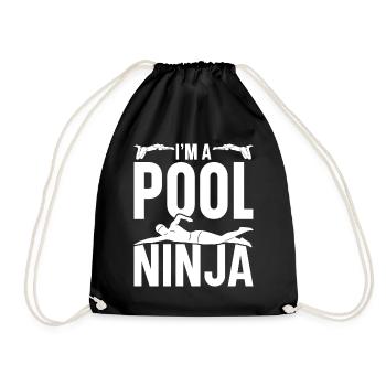 Schwimmen Wassersport Pool Schwimmsport Schwimmer - Turnbeutel - Schwarz - Vorne