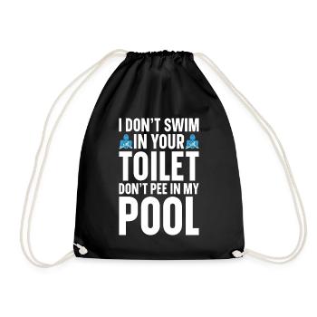Schwimmen Wassersport Pool Schwimmsport Schwimmer - Turnbeutel - Schwarz - Vorne