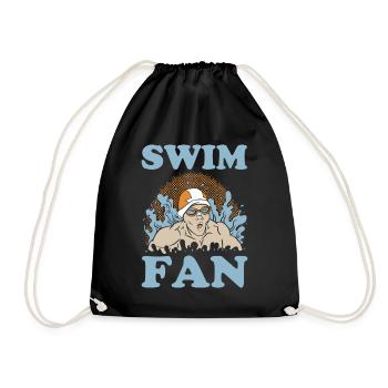 Schwimmen Wassersport Pool Schwimmsport Schwimmer - Turnbeutel - Schwarz - Vorne
