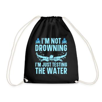 Schwimmen Wassersport Pool Schwimmsport Schwimmer - Turnbeutel - Schwarz - Vorne