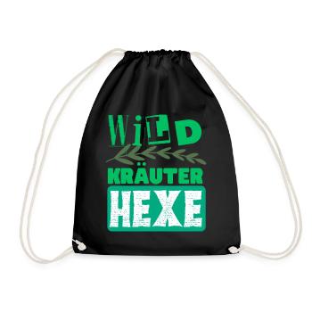Mama Wildkräuter Hexe Kräuter Design - Turnbeutel - Schwarz - Vorne