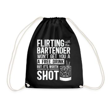 Bartender Mixologist Flirting With - Drawstring Bag - black - Front