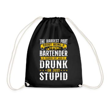 Bartender Mixologist The Hardest - Drawstring Bag - black - Front