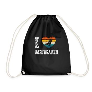 i love bearded dragons - Drawstring Bag - black - Front
