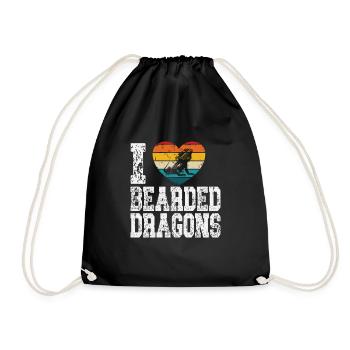 i love bearded dragons - Drawstring Bag - black - Front