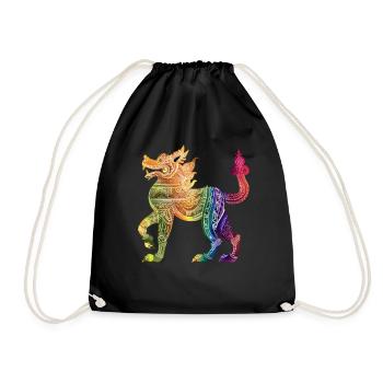 Colorful Burmese Burmese Illustration - Drawstring Bag - black - Front