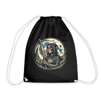 The Intoxicated Grim Reaper in the Moonlight - Drawstring Bag - black - Front