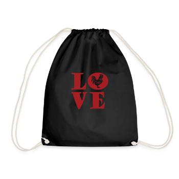 I like chickens - Drawstring Bag - black - Front