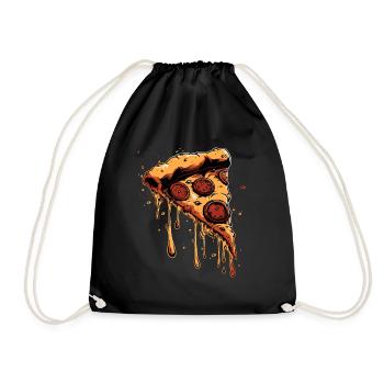 Pizza Slice Graphic - Drawstring Bag - black - Front