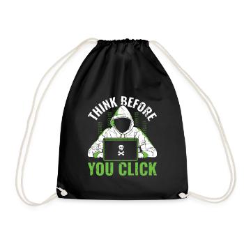Think Before You Click - Ethical Hacker - Turnbeutel - Schwarz - Vorne