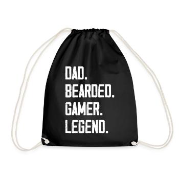 Dad Bearded Gamer Legend - Drawstring Bag - black - Front