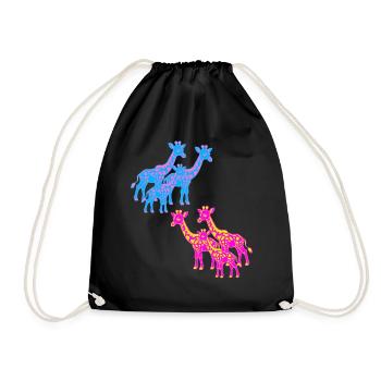Girafe Afrique Safari Savane Années 80 Années 90 Enfant - Sac de sport léger - noir - Devant