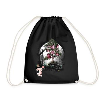 Lapin Forêt Habitants de la forêt Papillons - Sac de sport léger - noir - Devant