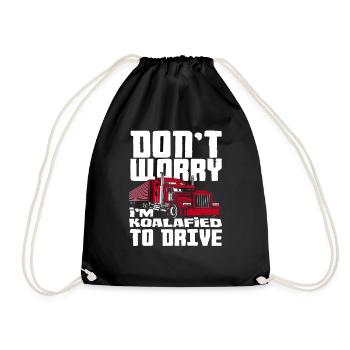 Truck Driver Exam Gift Idea - Drawstring Bag - black - Front