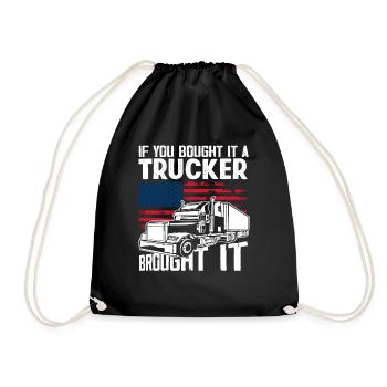 Truck driver - Drawstring Bag - black - Front