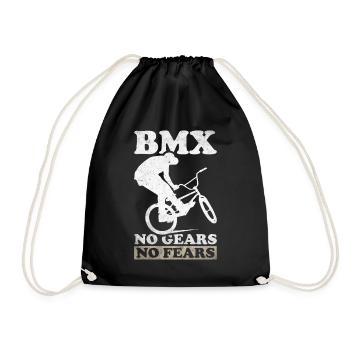 BMX Freestyle Biker Bike Fahrrad BMX Fahrer - Turnbeutel - Schwarz - Vorne