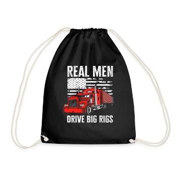 Truck Drivers Real Men - Drawstring Bag - black - Front