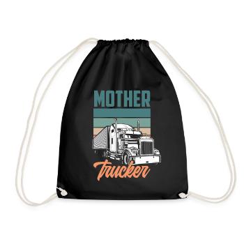Retro Truck Driver Pun Gift - Drawstring Bag - black - Front
