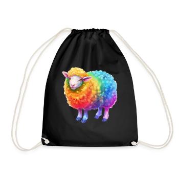 Regenbogenschaf Farmtier für Tierliebhaber - Turnbeutel - Schwarz - Vorne