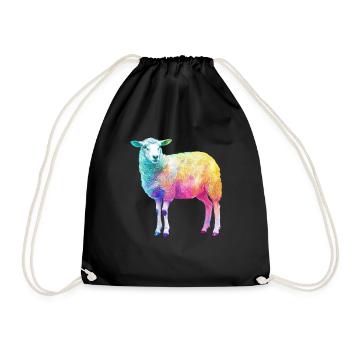 Schaf mit Regenbogen Shepherd-Farmtier - Turnbeutel - Schwarz - Vorne