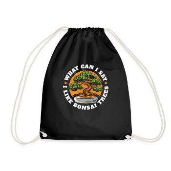 I Like Bonsai Trees Penjing Indoor Bonsai Bonsai - Drawstring Bag - black - Front