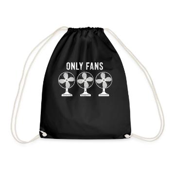 Funny Fans Vintage Fan Humor Only Retro Style - Drawstring Bag - black - Front