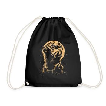 3 raton laveur lune hurlant tête de raton laveur humour - Sac de sport léger - noir - Devant