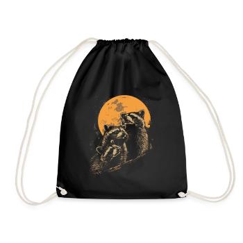 3 raton laveur lune hurlant tête de raton laveur cool - Sac de sport léger - noir - Devant