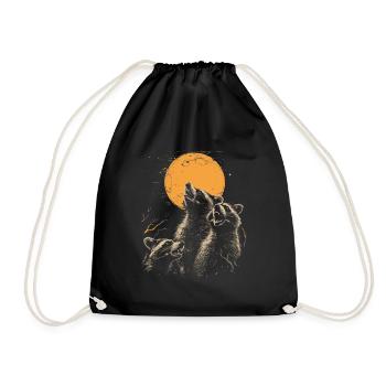 3 ratons laveurs lune hurlant drôles de ratons laveurs - Sac de sport léger - noir - Devant