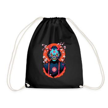 Oni Samouraï Vaporwave Esthétique Japon Culture - Sac de sport léger - noir - Devant