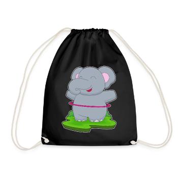 Elephant Fitness Hoop Workout Gymnastics - Drawstring Bag - black - Front