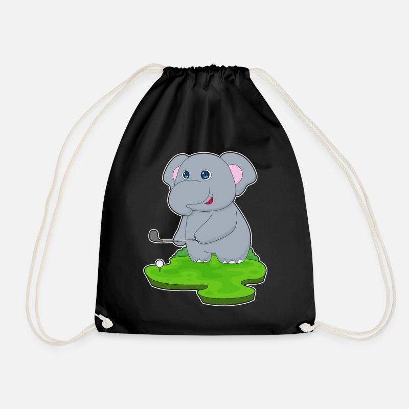 Elefant Golf Golfschläger - Turnbeutel - Schwarz