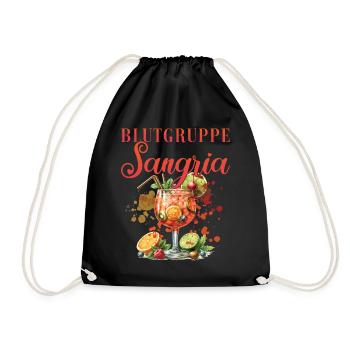 Cocktail Bartender Blutgruppe Sangria - Turnbeutel - Schwarz - Vorne
