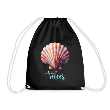 Holidays Sea Shell Scallop Longing Holidays - Drawstring Bag - black - Front