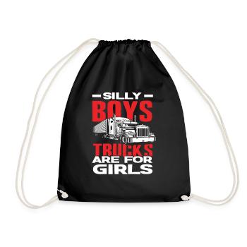 Chauffeur de camion femme femmes cadeau - Sac de sport léger - noir - Devant