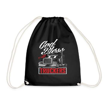 Que Dieu bénisse les camionneurs - Sac de sport léger - noir - Devant