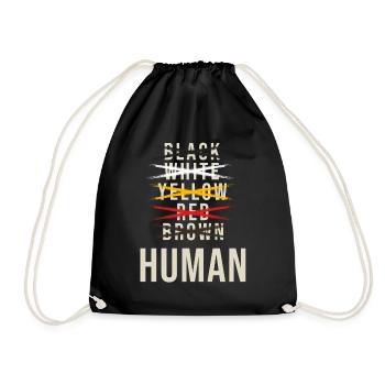 against racism, against the right, against Nazis, love - Drawstring Bag - black - Front