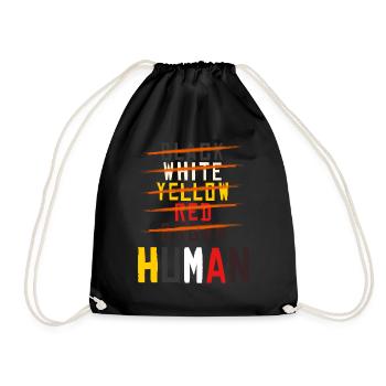 against racism, against the right, against Nazis, love - Drawstring Bag - black - Front