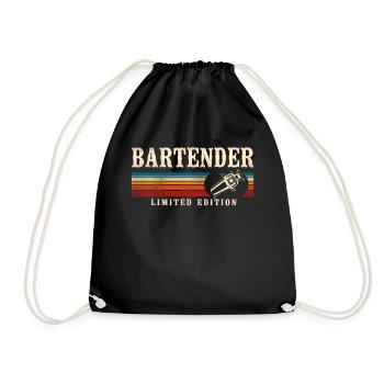 Bartender Mixologist Retro Vintage - Drawstring Bag - black - Front