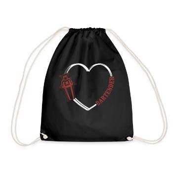 Bartender Mixologist Heart - Turnbeutel - Schwarz - Vorne
