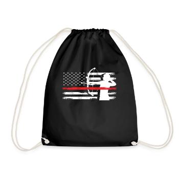 America USA Flag Archery Archery - Drawstring Bag - black - Front