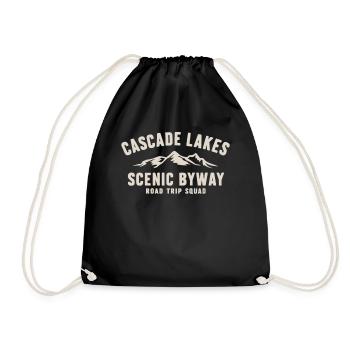 Cascade Lakes Scenic Byway Road Trip Squad - Drawstring Bag - black - Front