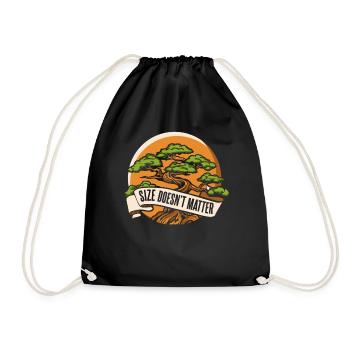 Size Doesn't Matter Indoor Bonsai Bonsai Pots - Drawstring Bag - black - Front