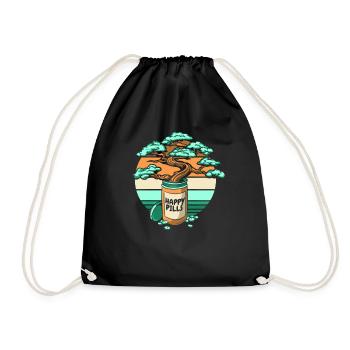 Happy Pills Penjing Indoor Bonsai Bonsai Pots - Drawstring Bag - black - Front