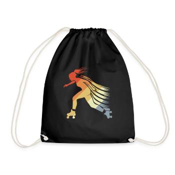 Roller Skating Girls - Drawstring Bag - black - Front