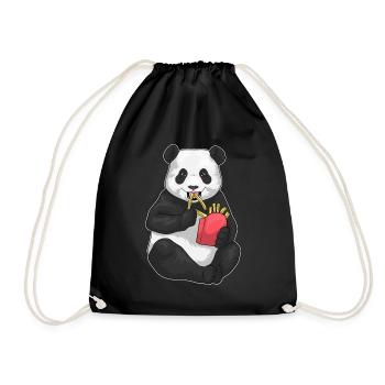 Panda Pommes frites - Turnbeutel - Schwarz - Vorne