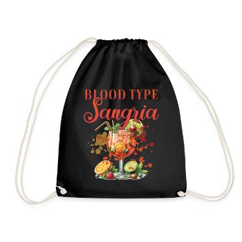 Cocktail Bartender Blood Type Sangria - Turnbeutel - Schwarz - Vorne