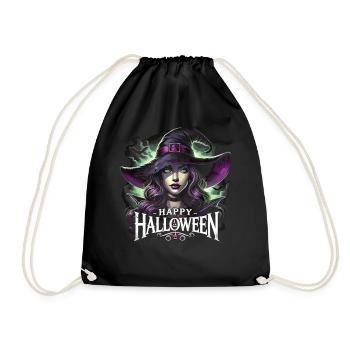 Sorcière au look magique et joyeux Halloween - Sac de sport léger - noir - Devant