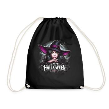 belle sorcière heureuse chemise d’Halloween - Sac de sport léger - noir - Devant