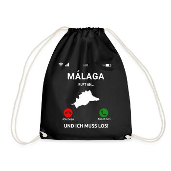 Málaga Andalusien Spanien Urlaub Malaga - Turnbeutel - Schwarz - Vorne